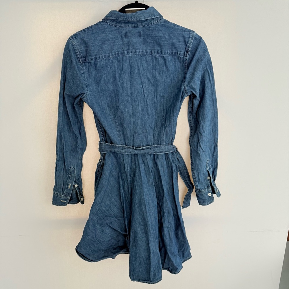 Polo Ralph Lauren Girl's Belted Denim Shirtdress Indigo Blue size 12 - Picture 4 of 4
